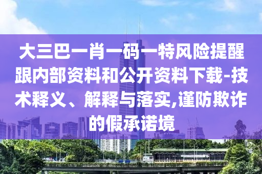大三巴一肖一码一特风险提醒跟内部资料和公开资料下载-技术释义、解释与落实,谨防欺诈的假承诺境