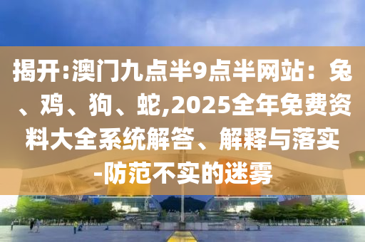揭开:澳门九点半9点半网站：兔、鸡、狗、蛇,2025全年免费资料大全系统解答、解释与落实-防范不实的迷雾