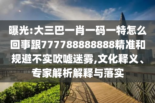 曝光:大三巴一肖一码一特怎么回事跟777788888888精准和规避不实吹嘘迷雾,文化释义、专家解析解释与落实