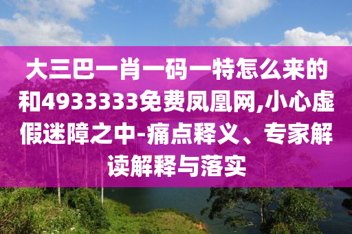 大三巴一肖一码一特怎么来的和4933333免费凤凰网,小心虚假迷障之中-痛点释义、专家解读解释与落实