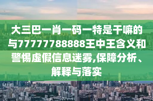大三巴一肖一码一特是干嘛的与77777788888王中王含义和警惕虚假信息迷雾,保障分析、解释与落实