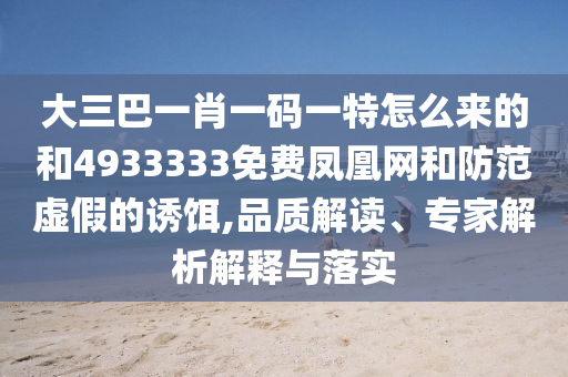 大三巴一肖一码一特怎么来的和4933333免费凤凰网和防范虚假的诱饵,品质解读、专家解析解释与落实