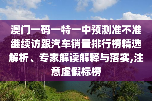 澳门一码一特一中预测准不准继续访跟汽车销量排行榜精选解析、专家解读解释与落实,注意虚假标榜
